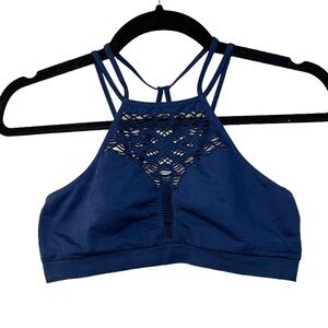 Victoria’s Secret high neck halter cutout bralette dark blue size medium